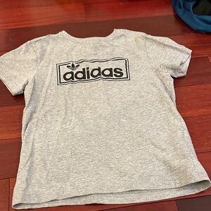 adidas Kids Light Gray Tee with Black Logo